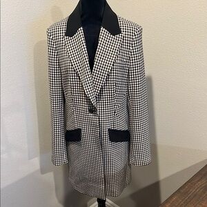 Karl Lagerfeld Black and White Checkered Blazer
